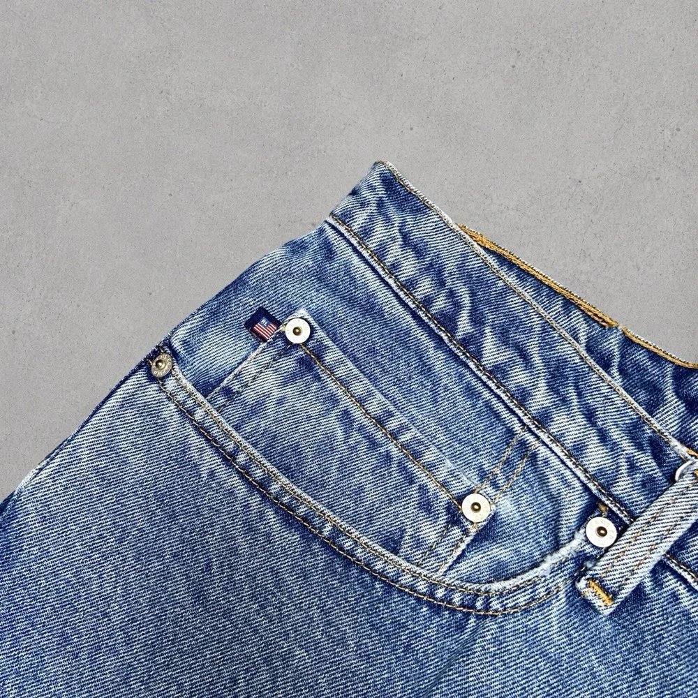 Vintage Polo Jeans Co Ralph Lauren 42x30 Relaxed Fit Blue Denim Jeans